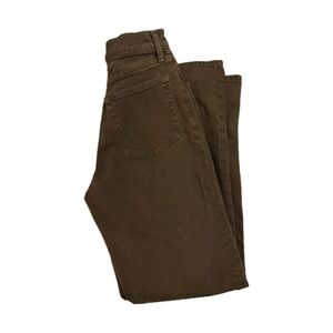 Abercrombie & Fitch Ultra High Rise 90s Straight Jean in Chocolate Brown